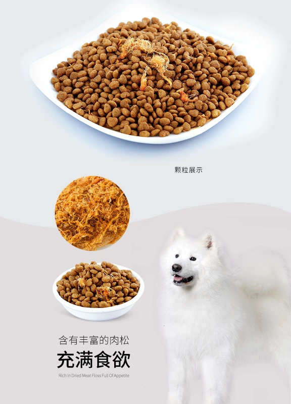 Thức ăn cho chó con chó con điên Samoyed thức ăn đặc biệt cho chó lông chó con chó trưởng thành trong bộ lông trắng lớn 2kg4 kg - Chó Staples đồ ăn của chó