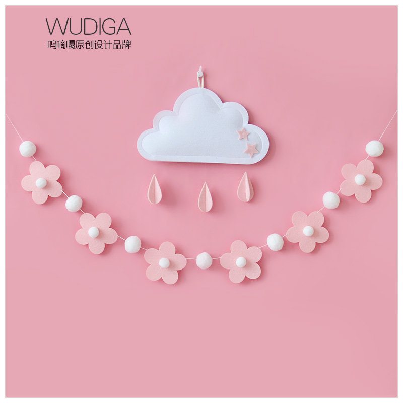 Woo di ga original padded felt flower creative pendant flower birthday party table decoration