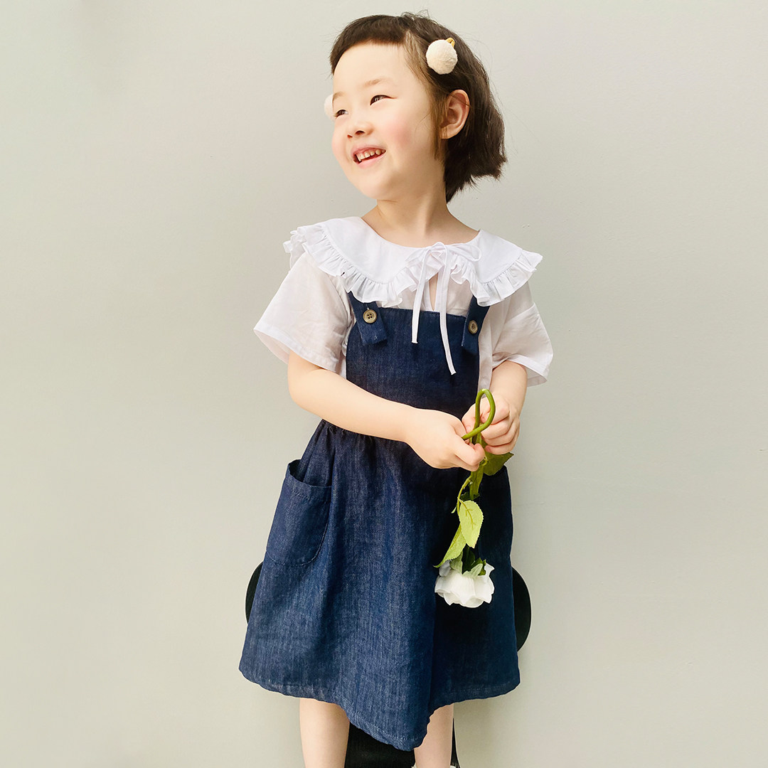 Pro-Zika Imakokoni original sweet and cute summer denim harness skirt dress 2021 girl 21624-Taobao