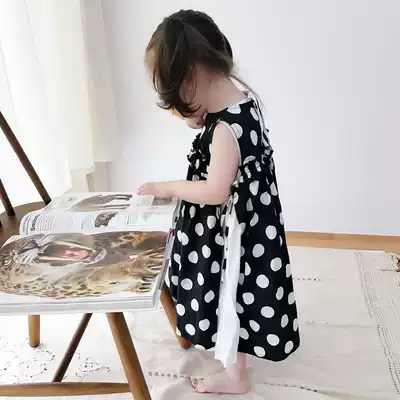 imakokoni original children's clothing Princess sweet wave point white sleeveless Joker skirt summer 0129