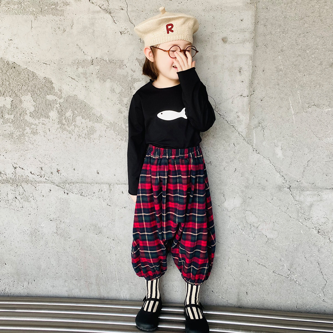 imakokoni original autumn dress black cartoon long sleeve T-shirt loose beating bottom pure cotton blouse male and female 21687-Taobao