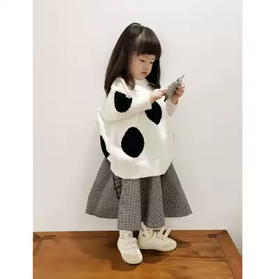 imakokoni original children's white long-sleeved sweater wild warm round neck top men and women children's autumn and winter clothes 0150