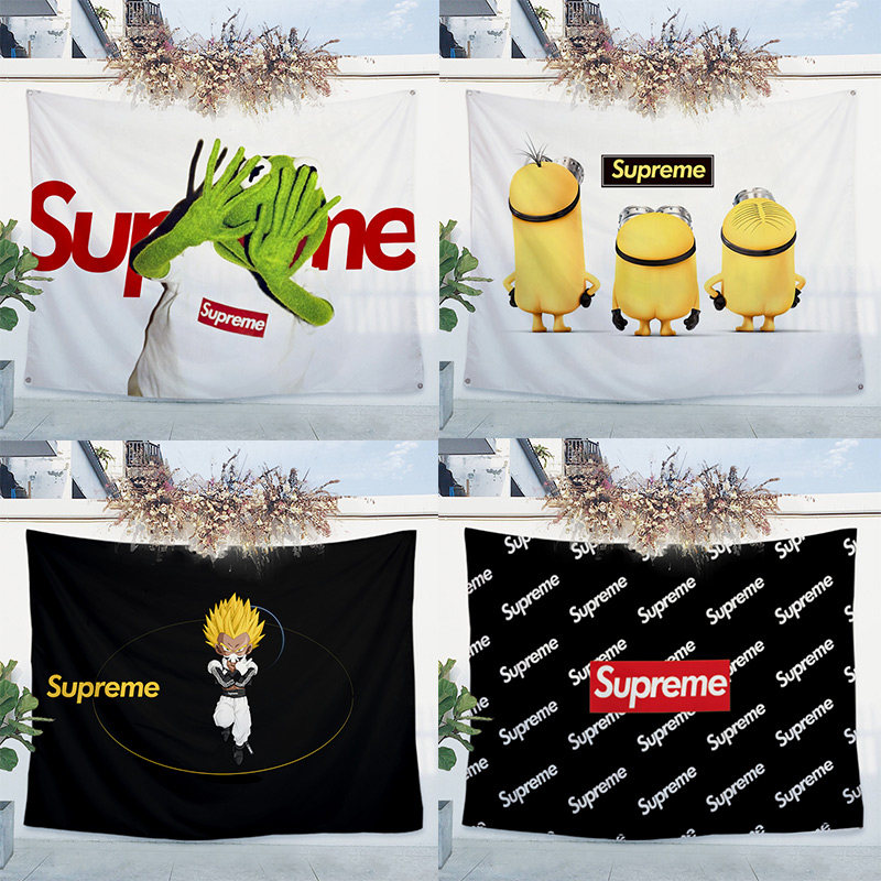 Tide card Supreme hanging cloth background cloth decoration Custom hanging flag Bar decorated cloth Dormitory Wall Decoration Fun Wall Cloth