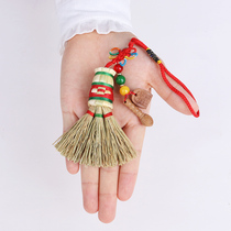 Yixinfang baby dustpan small broom pendant Sorghum seedling Tiao broom Red line Broom Auspicious fortune sweep bad luck