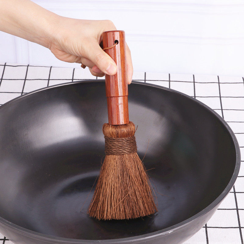 Coconut Palm Pan Brush Natural Brown Brush Palm Silk Wash Pan God-Ware Kitchen Brush Pan Domestic Iron Pan Not Stick To Pan Clean
