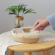 Creative Genguan Small key containing home entrance Entrance Entrance of the Divine Instrumental Cotton Thread Disposal Basket Bedside Basket