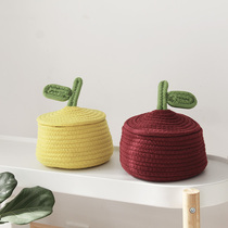 Cute eco-friendly cotton thread needlework bag desktop key containing basket snacking needle wire basket debris containing box set box