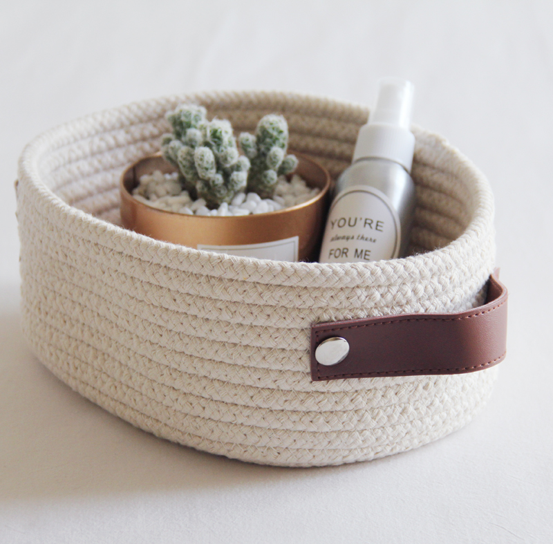 Thickened Cotton Thread Containing basket Desktop snacks storage basket Basket Toy Containing Basket Small Basket Storage Basket