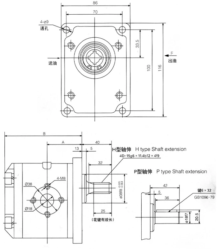 Bơm dầu thủy lực bơm bánh răng cao áp CBN-F304 306 308 310 312 314 316 320 325 van tăng áp thủy lực van dau thuy luc