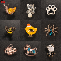 Pearl womens brooch fashion clothing fixed pin sweater personality corsage diamond-set animal neckline corner trinkets