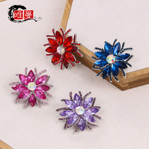 Acrylic crystal flower brooch autumn winter coat clothing accessories fashion versatile fixed pin big corsage