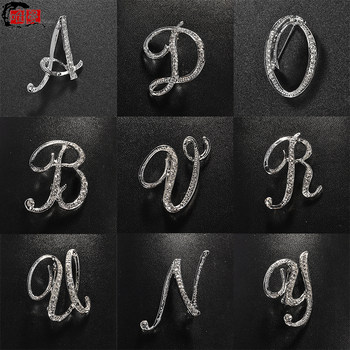 English Letter Brooch Men's Suit Jacket Accessory Coat Fashion Fixed Pin Stylish Personality Simple Accessory