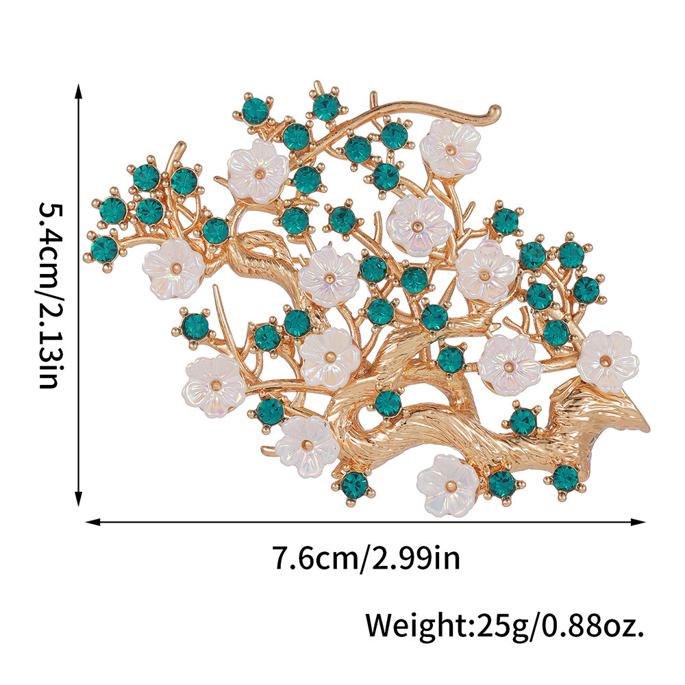 New Exquisite Small Flower Tree Brooch, Niche Design, Light Luxury, Elegant and Grand, Suit Corsage, High-End Dress Accessory