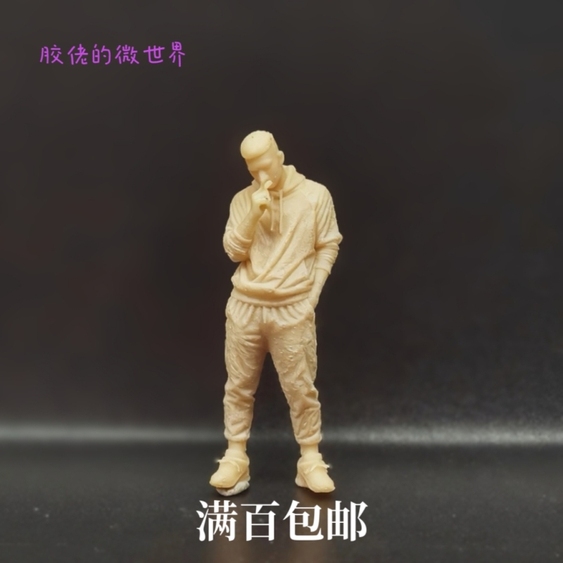 1/64 Miniature High-Precision White Mold Printed Figure Smoking Man Dy58 Diorama Car Model Scene Setting Photography