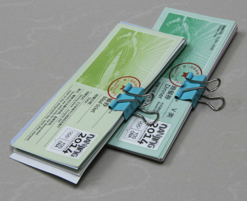 Customized anti-counterfeiting printed meal voucher Internal use meal voucher Water ticket Swimming roll Admission ticket