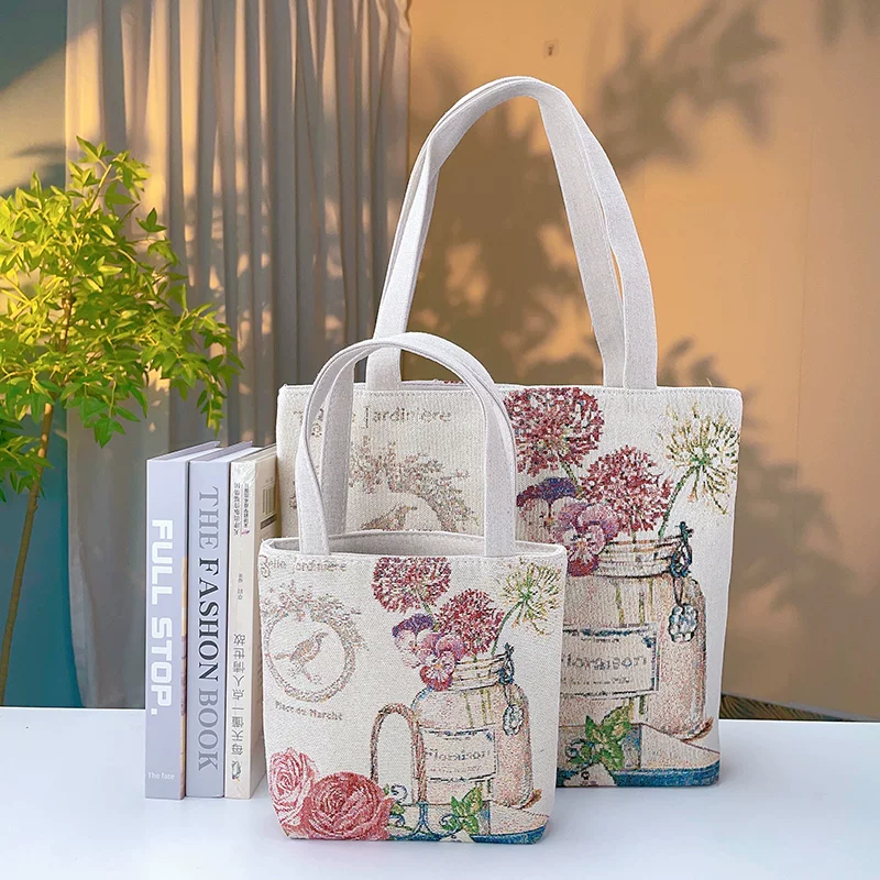 Double-sided one-shoulder bag, with embroidery