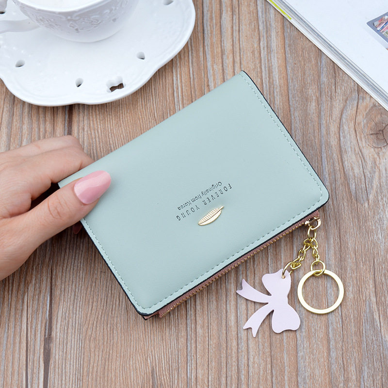 2019 New Wallet Woman Short Lady Lady Little Fresh Slim CUTE ZERO WALLET STUDENT WOMEN'S STYLE CARD BAG ZIPPED BAG-TAOBAO