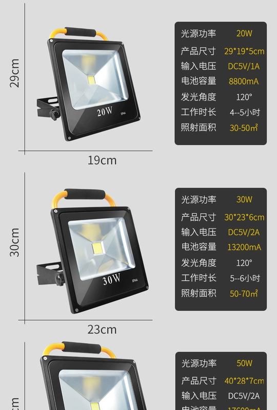 Đèn chiếu sáng di động led chiếu sáng ngoài trời sạc siêu sáng trang web di động vuông bóng rổ cắm trại đèn khẩn cấp đèn sạc dự phòng khi mất điện