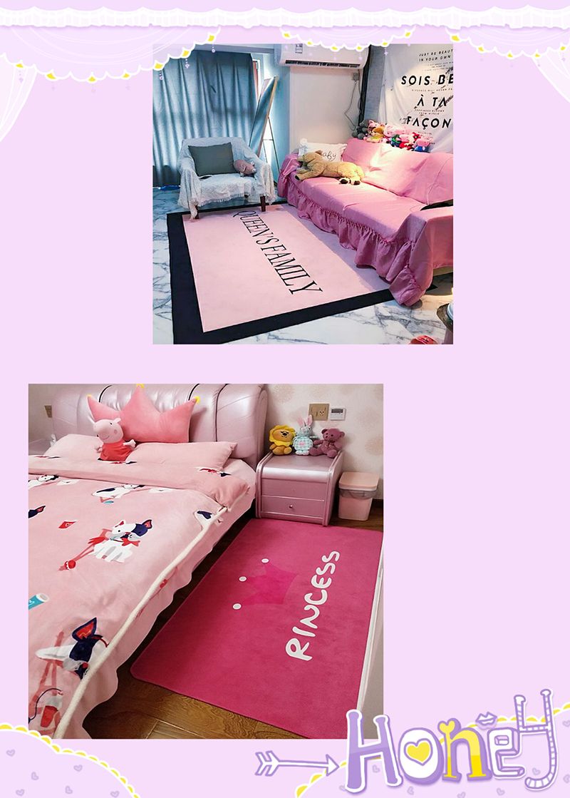 Mạng mới in thương hiệu thủy triều đỏ cô gái trái tim màu hồng phòng công chúa thảm phòng ngủ cạnh giường ngủ cửa hàng đáng yêu cho phòng trẻ em - Thảm thảm nhà