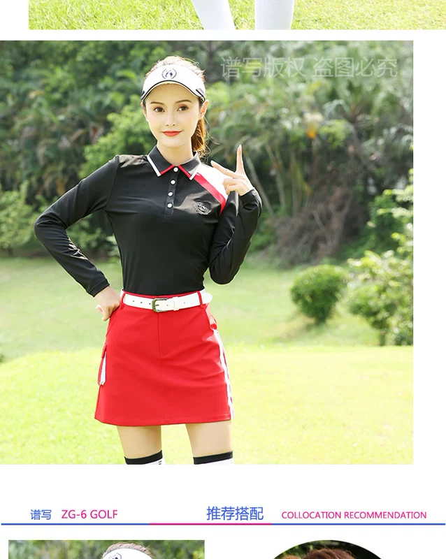 Thu đông 2018 sản phẩm mới Quần áo golf ZG-6 Quần áo nữ quần dài tay nữ Áo thun quần ngắn