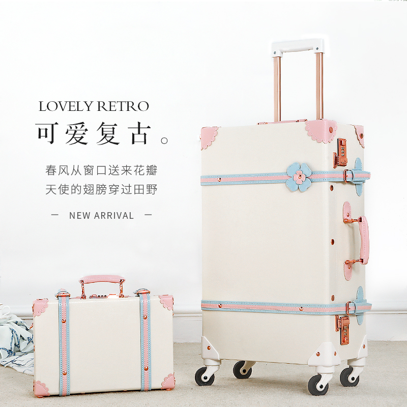 uniwalker retro suitcase cute student lalever box female den case 20 inch suitcase universal wheel 24