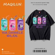 MAQILUN MAQILUN MILAN joint mens t-shirt short-sleeved loose trend ins style