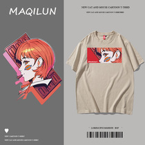 MAQILUN summer couple men loose fashion brand t-shirt short-sleeved half-sleeve trend top
