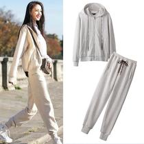 Maje moscoloni Zhang Tianai same loose casual sports two-piece suit womens spring new sweater trousers