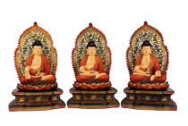 Vingli Buddha - Master of the Western Three St Amita Buddha View to Bodhisattva glass steel dun brilliant