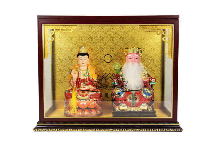 Venli Buddha with glass dust cover glass Buddha niche glass niche 48 cm wide 12 inch Buddha glass niche