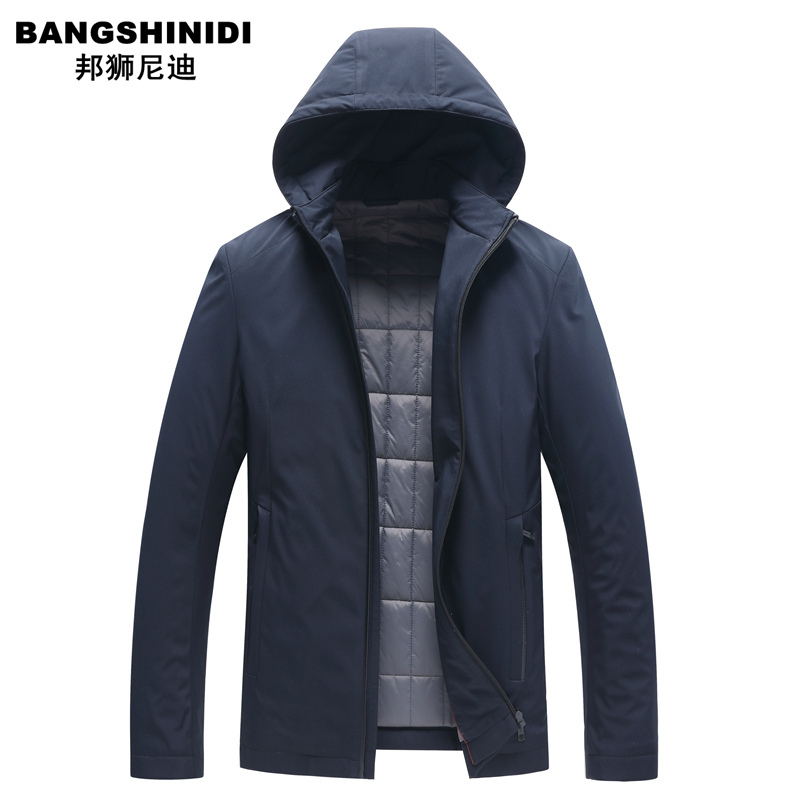 Even hat-laying cotton jacket jacket male thin cotton suit middle-aged cotton padded jacket warm and casual light and thin plus cotton jacket autumn winter daddy dress