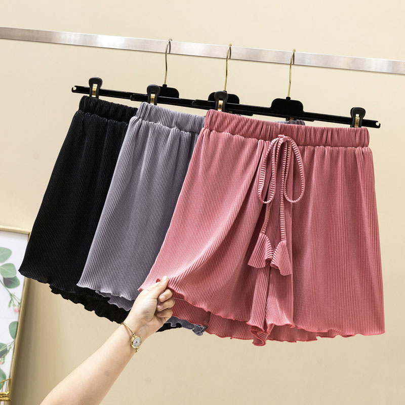 Tide brand large size women's clothing 2022 summer fashion Western style high waist lace wide leg shorts loose and thin casual hot pants