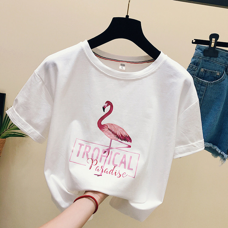 Tide 2022 summer new Han - style white short - sleeved T - shirt woman loose and pure cotton half - sleeved T - shirt