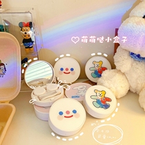Home Pupil Box Portable Ins Day Style Contact Lens Box Woman Cute Minima Care Containing Case Light With Mirror