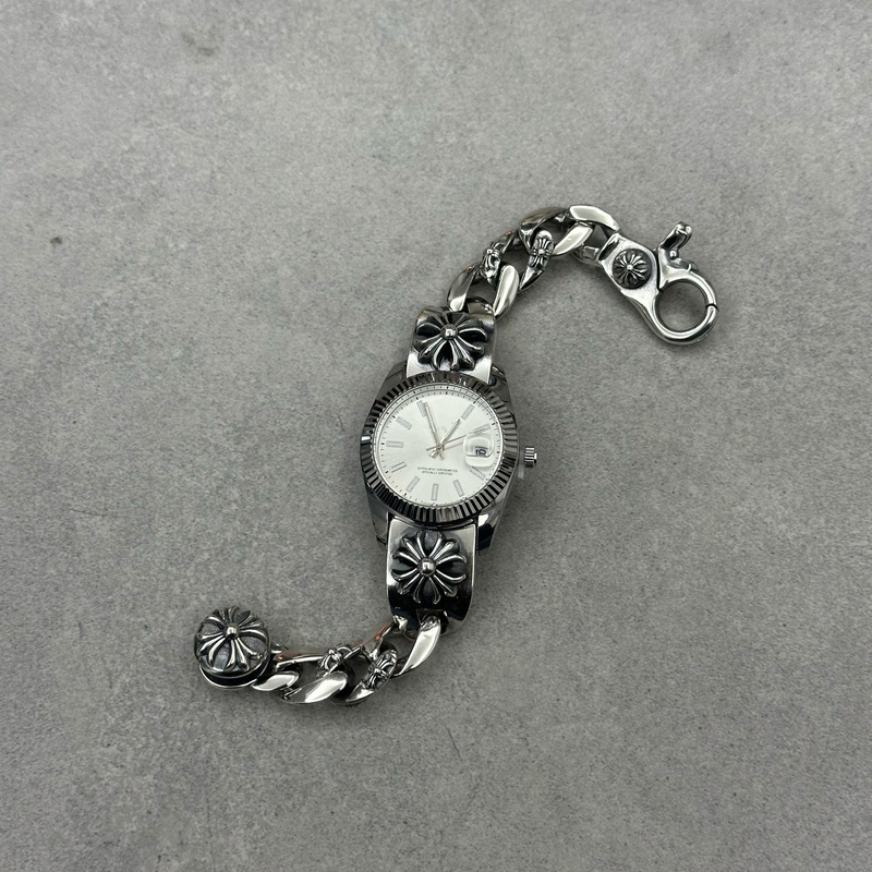 Vintage Cross Crusader Flower Watch European and American Style Punk Cuban Strap High-End Unique ins Couple's Watch