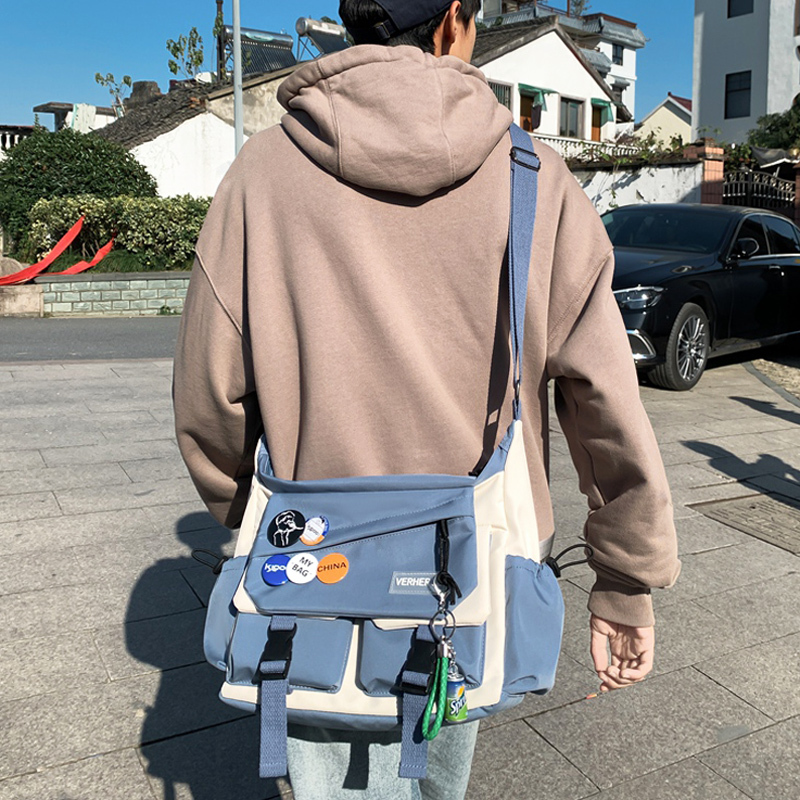 Crossbody Bag Men's Cross-Body Shoulder Bag ins Casual Trendy Backpack Messenger Canvas Bag Boys' School Cross-Body Bag Crossbody Bag Men's Cross-Body Shoulder Bag ins Casual Trendy Backpack Messenger Canvas Bag Boys' School Cross-Body Bag