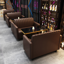 Customized bar deck sofa barbecue restaurant restaurant music dining bar KTV sofa pub bar table and chair combination