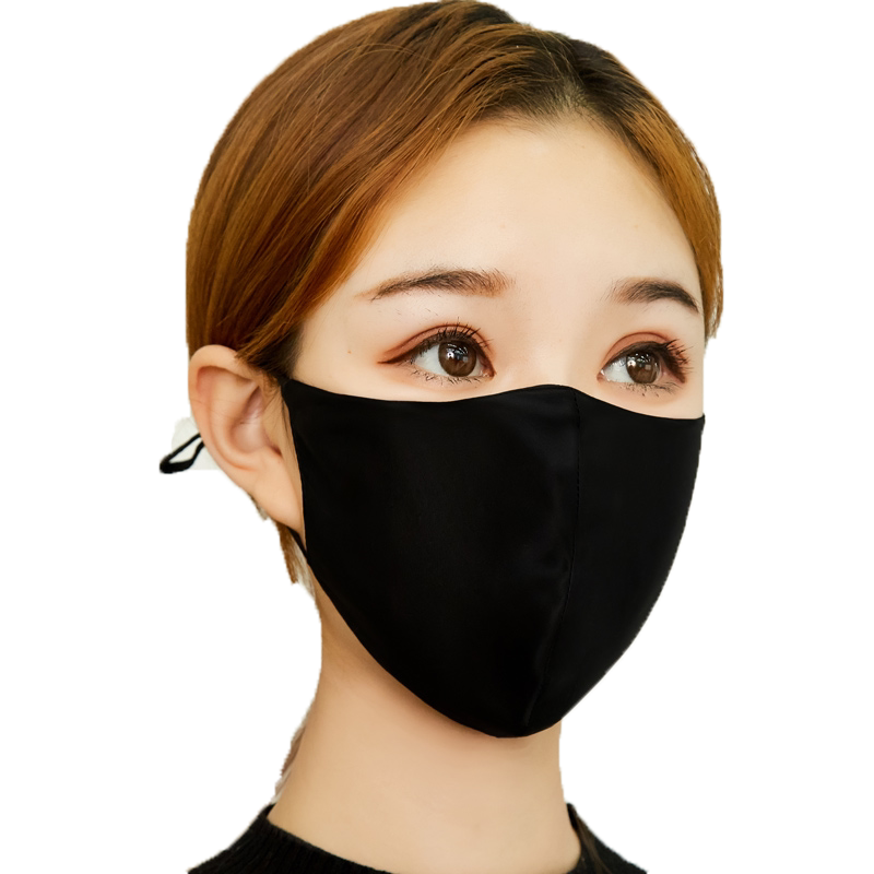 Silk sunscreen mask 100% mulberry silk double layer summer thin section breathable anti-ultraviolet outdoor washable