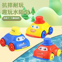Childrens inertial toy car summer play in water and land with water toy police car boy car toy model