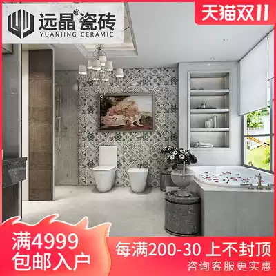 Guangdong European style all porcelain antique brick 600*600 parquet living room bedroom non-slip wear-resistant art floor tile Gray