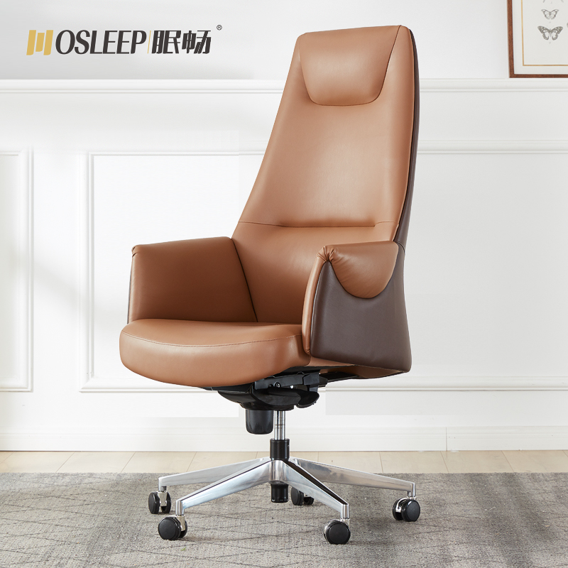 Sleeping Brisk Computer Chair Home Owner Chair Office Chair Business Genuine Leather Carefree Large Class Chair Modern Minima Backrest Chair