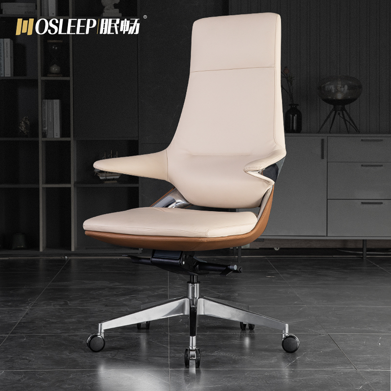 Sleepless and luxurious genuine leather owner Office chair bookchair computer chair Carefree Big Class Chair Eschic Fashion President Swivel Chair