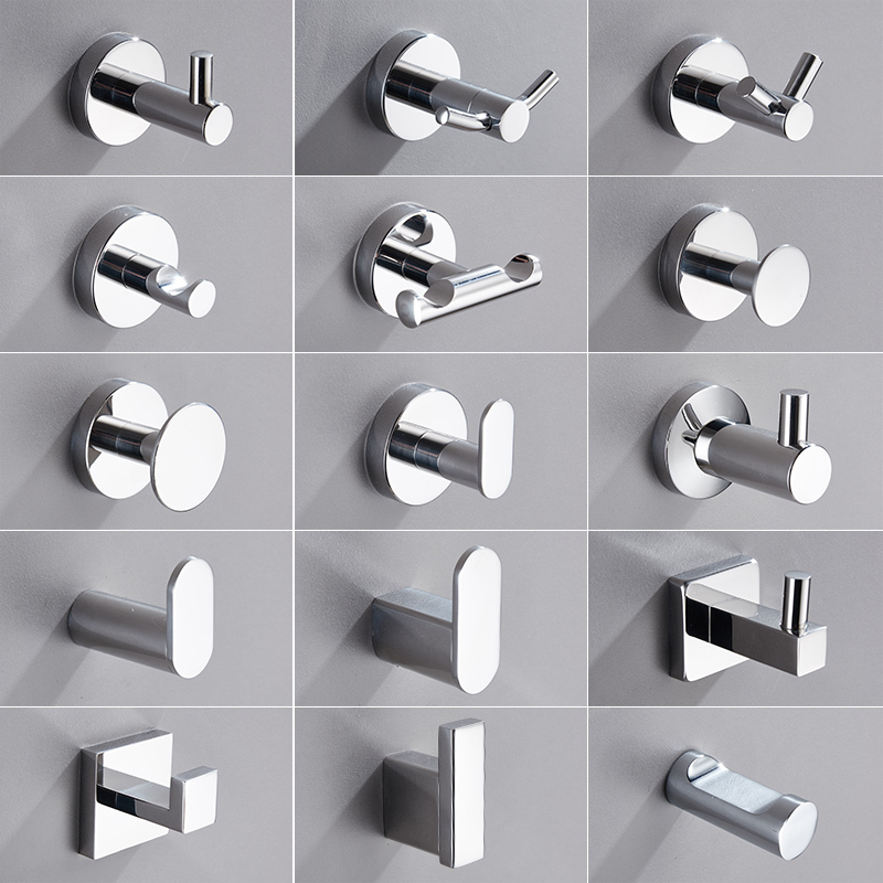 304 Stainless Steel Coat Hook, Door-Back Hook, Wall-Mounted Bathroom Hook, Toilet Entrance Single Hook, Coat and Hat Hook