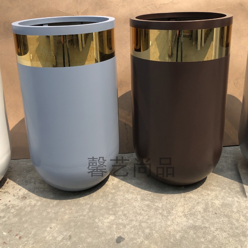 Stainless Steel Vase Bicolor Florator Ground Metal Flower Vase Vase Pendulum flower bowl 21 years new modern