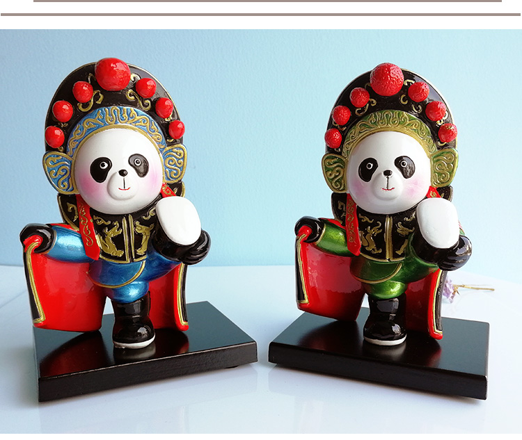 Quà tặng du lịch đặc biệt Tứ Xuyên Panda Món quà phong cách Trung Quốc để gửi gốm thủ công nước ngoài Tứ Xuyên opera thay đổi mặt trang trí Kung Fu trang trí phòng khách nhỏ