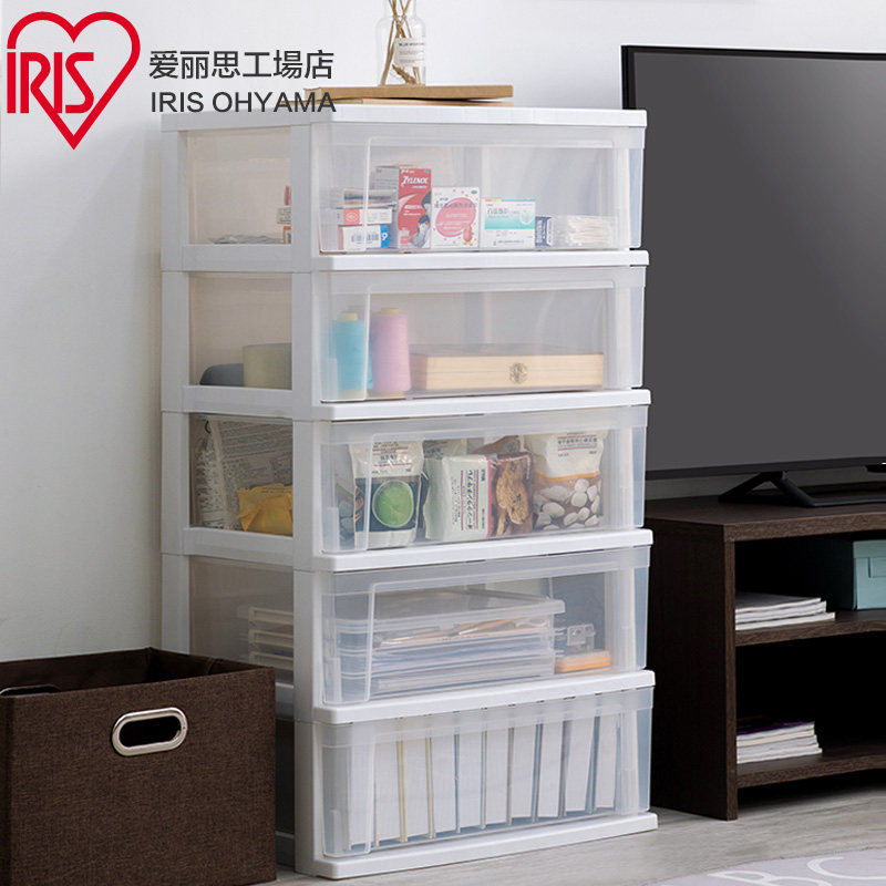 IRISIRIS multi-layer transparent drawer storage cabinet wardrobe snack toys Alice finishing storage cabinet