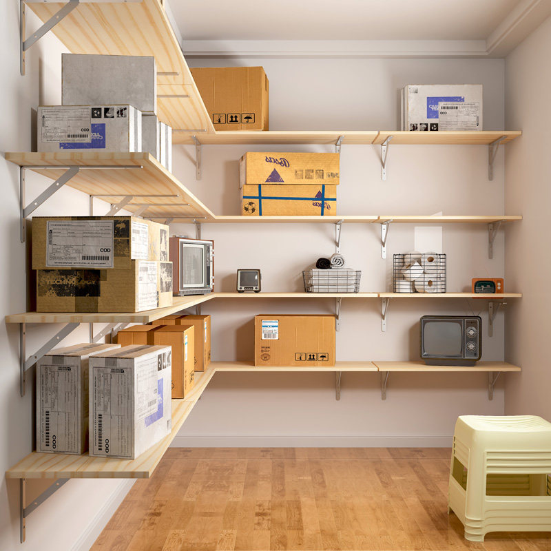 Solid wood wall shelving shelves Shelves Wall-mounted Objects Plate Kitchen Walls Upper Wall Laminate Lined separator shelf