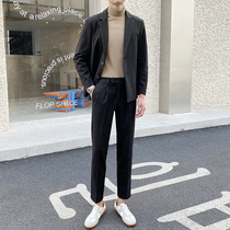 Autumn and winter trendy suits for men solid color woolen business suits light and mature style handsome Korean style wedding mens suits