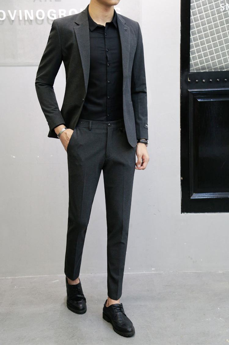 Bộ đồ vest Hàn Quốc Dongdaemun Bộ đồ vest nam Anh Bộ đồ nhỏ cho nam Váy công sở mỏng Váy cưới chú rể vest nam
