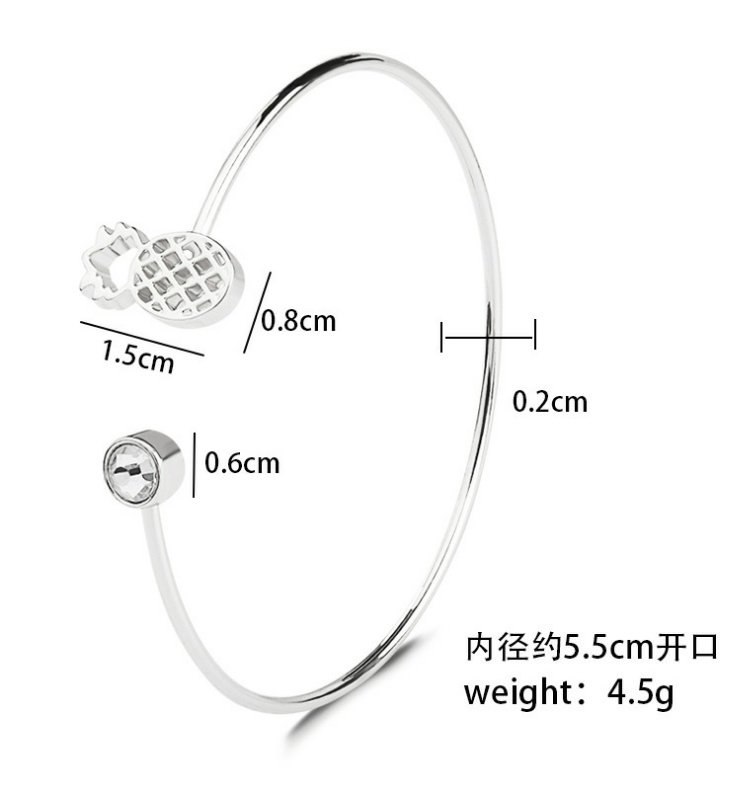 Thời trang Hàn Quốc cá tính phổ biến cô gái khí chất đúc cao cấp dứa kim cương pha lê đá quý vòng tay trang sức trái cây - Vòng đeo tay Cuff vòng tay cặp